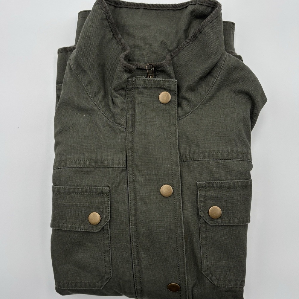 KUT from the Kloth Women's Medium Olive Green Military Field Jacket 100% Cotton - Picture 7 of 16